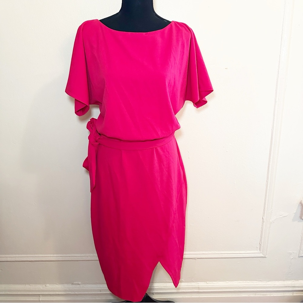 Kensie wrap red midi dress